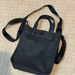 Lululemon Suede and Leather Black Crossbody Bag